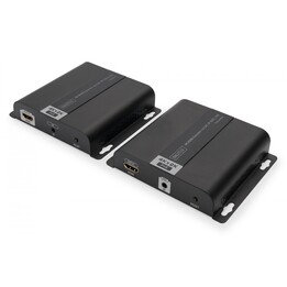 Extensor HDMI DIGITUS 4K via CAT/IP (conjunto) - PoE - 3840 x 2160 pixels - Transmissor e receptor de sinal AV - 120 m - Com fio