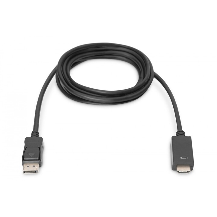 DIGITUS Cable adaptador DisplayPort - DP - HDMI tipo A - 3 m - HDMI tipo A (Estándar) - DisplayPort - Macho - Macho - Derecho