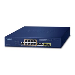 PLANET IPv4/IPv6, 8-Port Managed Gestionado L2/L4 Gigabit Ethernet (10/100/1000) Energía sobre Ethernet (PoE) 1U Azul