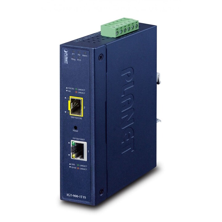 Convertisseur de média interne industriel PLANET 1 port bleu