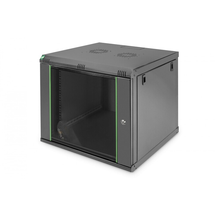 Armoire rack 9U Digitus DN-19 09-U-EC-SW à montage mural, noire