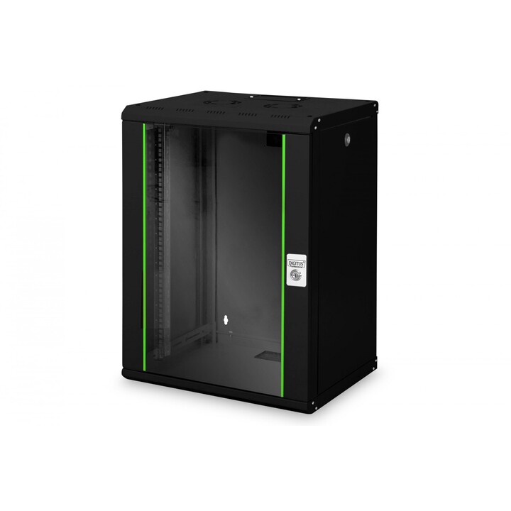 Gabinete de rack Digitus DN-19 16-U-SW 16U montado na parede, preto