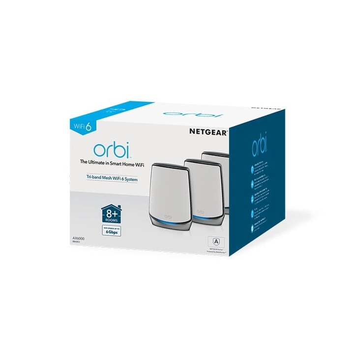 NETGEAR Orbi RBK853 AX6000 WiFi 6 Mesh-System Tri-Band (2,4 GHz/5 GHz/5 GHz) Wi-Fi 6 (802.11ax) Grau 4 Intern
