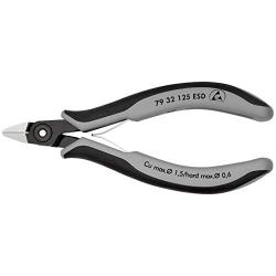 Alicates de corte lateral ESD de precisión electrónica, longitud 125 mm, superficie lacada, mangos multicomponente