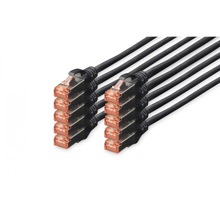Câble réseau Digitus DK-1644-0025-BL-10 Noir 0,25 m Cat6 S/FTP (S-STP)