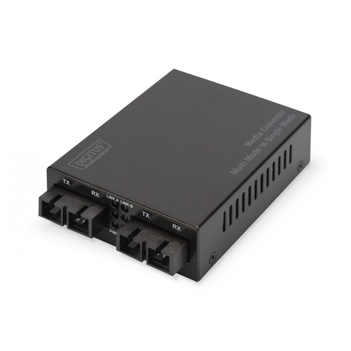 Convertitore multimediale Digitus DN-82124 1000 Mbit/s 1310 nm Monomodale, Multimodale Nero