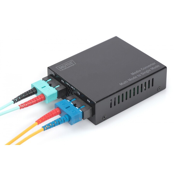 Digitus DN-82124 convertidor de medio 1000 Mbit/s 1310 nm Monomodo, Multimodo Negro