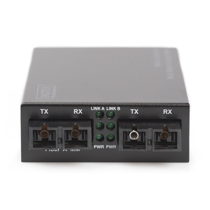 Digitus DN-82124 Medienkonverter 1000 Mbit/s 1310 nm Singlemode, Multimode Schwarz