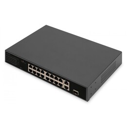Digitus DN-95355 switch No administrado Gigabit Ethernet (10/100/1000) Energía sobre Ethernet (PoE) 1U Negro