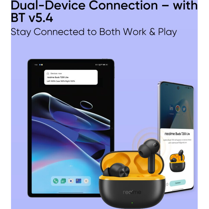 Realme Buds T200 Lite Volt Noir EU