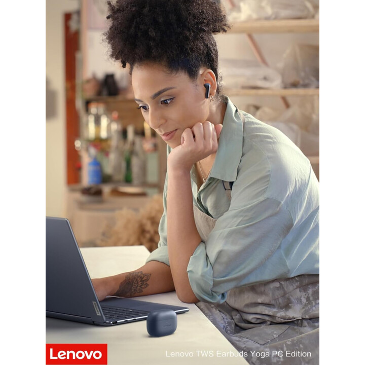 Lenovo TWS Yoga Ohrhörer, PC Edition, Tidal Teal mit aktiver Geräuschunterdrückung, Bluetooth 5.3