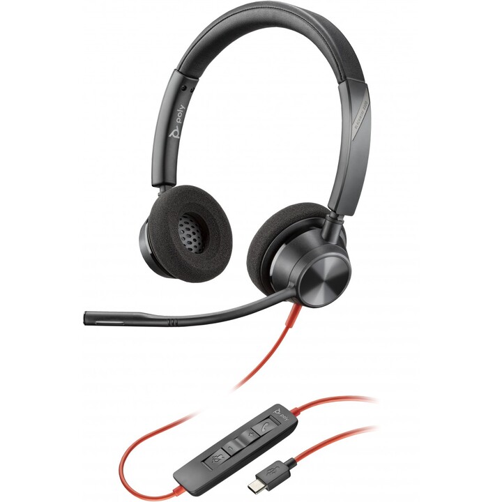 POLY Blackwire 3320 USB-C Headset Auriculares Alámbrico Diadema Oficina/Centro de llamadas USB Tipo C Negro