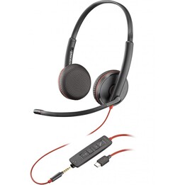 POLY Blackwire C3225 Stereo USB-C Headset (Bulk) Kabelgebundenes Kopfband Büro/Callcenter USB Typ-A Schwarz