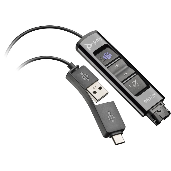 POLY DA85-M USB to QD Black Adapter TAA Interface Adapter