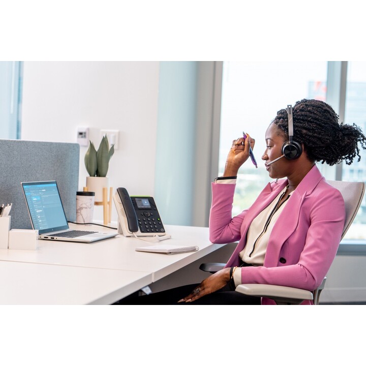 POLY Edge E220 IP Phone and PoE-enabled IP Phone Black 4 IPS lines