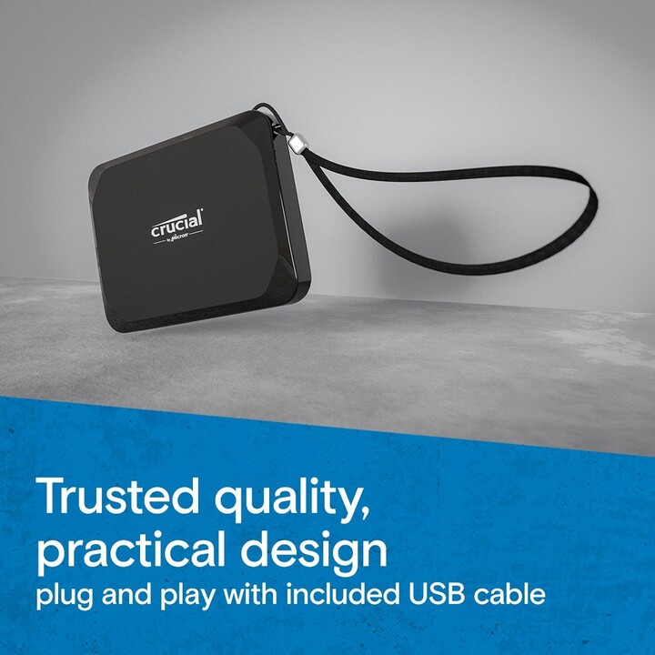 Crucial X9 4 TB USB Type C 3.2 Gen 2 (3.1 Gen 2) Black