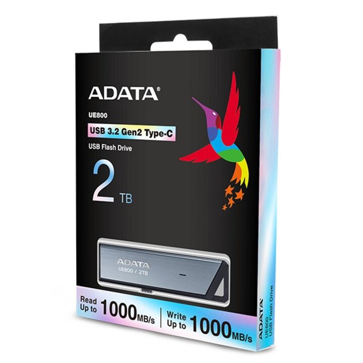 Clé USB ADATA AELI-UE800-2T-CSG 2 To USB Type C 3.2 Gen 2 (3.1 Gen 2) Argent