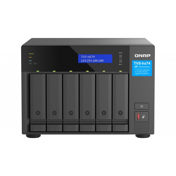 QNAP TVS-H674T-I5-32G servidor de almacenamiento NAS Torre Intel® Core i5 i5-12400 32GB DDR4 Unidad de Disco duro QNAP QTS Ne