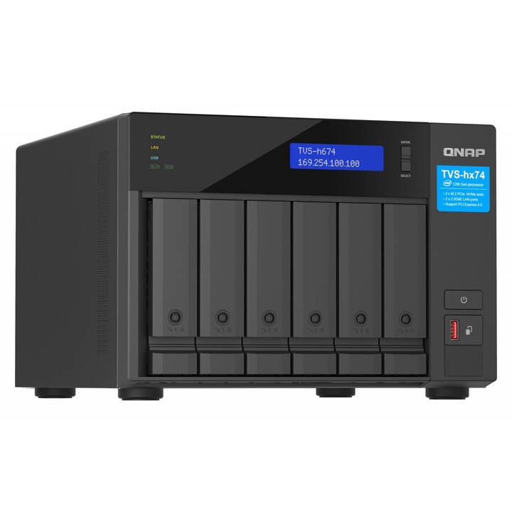 QNAP TVS-H674T-I5-32G servidor de almacenamiento NAS Torre Intel® Core i5 i5-12400 32GB DDR4 Unidad de Disco duro QNAP QTS Ne