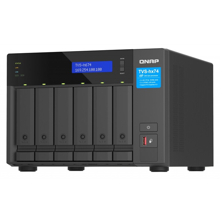 QNAP TVS-H674T-I5-32G Tower-NAS-Speicherserver Intel® Core™ i5 i5-12400 32GB DDR4-Festplatte QNAP QTS Schwarz