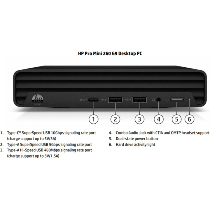 HP Pro Mini 260 G9 PC desktop Intel® Core I5 ​​I5-1334U 8GB DDR4-SDRAM 256GB SSD Windows 11 Pro Mini