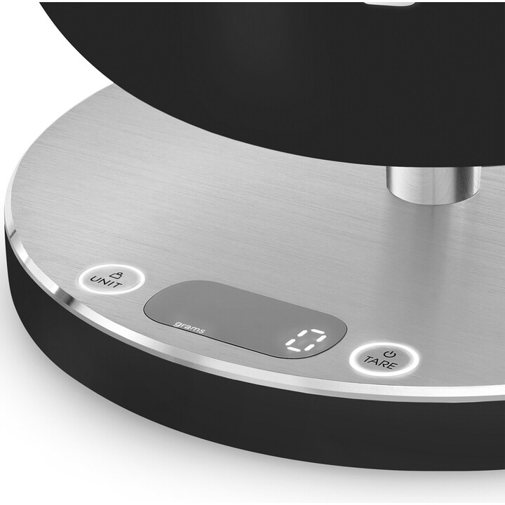 Bilancia da cucina nera, bilancia da cucina elettronica rotonda da appoggio in acciaio inossidabile