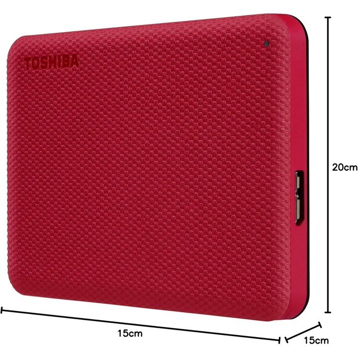 Toshiba Canvio Advance 2 To Drive portable, USB 3.2 Gen 1, rouge