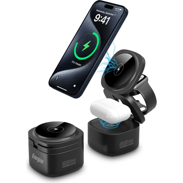 Induktionsladegerät 65W QI + Magnet (Stand) + PC