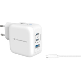 Chargeur USB PD GaN 3 ports ALTHEA17W 67 W avec câble de charge USB-C, 2 ports USB-C, 1 port USB-A, QC 3.0, PPS