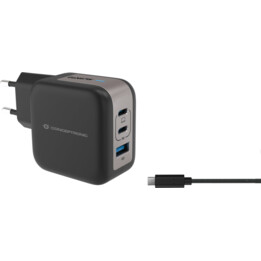 ALTHEA17B - Caricabatterie USB PD GaN a 3 porte da 67 W con cavo di ricarica USB-C, USB-C x 2, USB-A x 1, QC 3.0, PPS