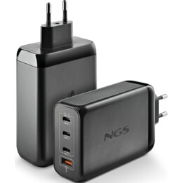 Cargador usb ngs bud 140w gan usb + 3xusb-c black