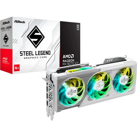ASRock Radeon RX 9070 XT Steel Legend 16GB Graphics Card