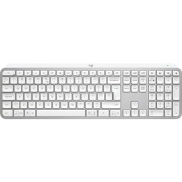 Teclado QWERTY Internacional US sem fio RF + Bluetooth Logitech 920-011588 Universal, alumínio, branco