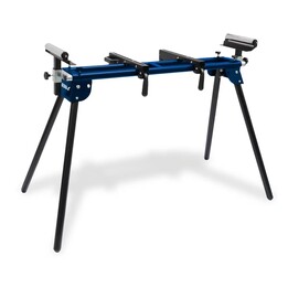 Soporte de trabajo para sierra ingletadora Dedra N112 con sistema de apoyo profesional ajustable, plateado