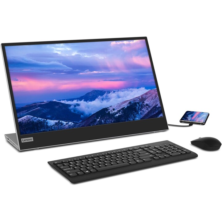 Monitor portátil Lenovo L15, FHD, IPS, 60 Hz, 6 ms, 2 x USB-C, USB 2.0, Cable USB-C a USB-C, negro