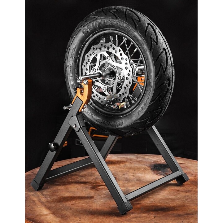 Neo Tools TOP-10-590, Motorcycle Static Wheel Balancer, Heavy Duty Steel Structure, Silver