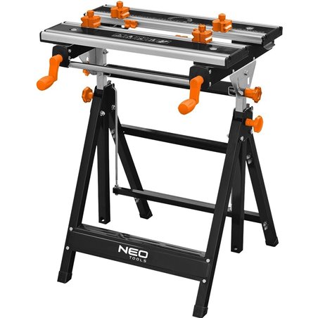 Banco de trabajo ajustable, aluminio 60 x 58 x 77-107 cm