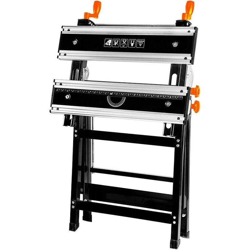 Banco de trabajo ajustable, aluminio 60 x 58 x 77-107 cm