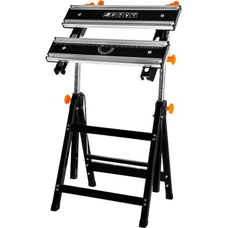 Banco de trabajo ajustable, aluminio 60 x 58 x 77-107 cm