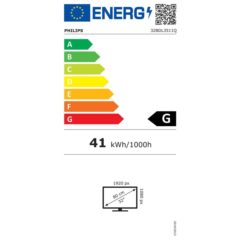 Philips 32BDL3511Q 32, Pantalla de señalización digital, Full HD, 1080p, negro
