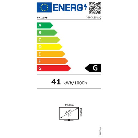 Philips 32BDL3511Q 32, Pantalla de señalización digital, Full HD, 1080p, negro