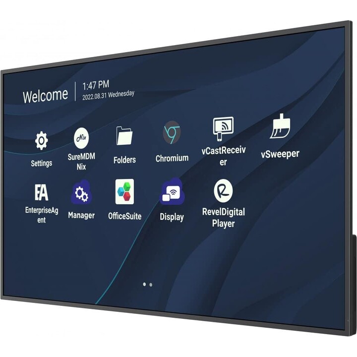 Écran LED ViewSonic CDE7530 (75") 190,5 cm (4K UHD, 3840x2160, VA, 8 ms, 500 cd/m², 24h/24, 7j/7, 2x HDMI, USB-C, Android)