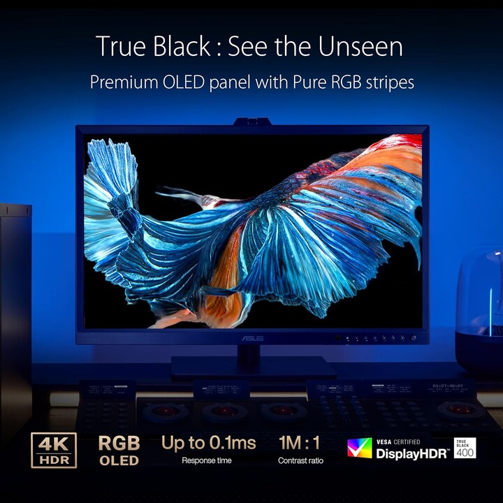 Asus ProArt Display PA32DC, 31.5-inch Professional Monitor, 4K, UHD, 3840 x 2160, OLED, HDR-10, Black