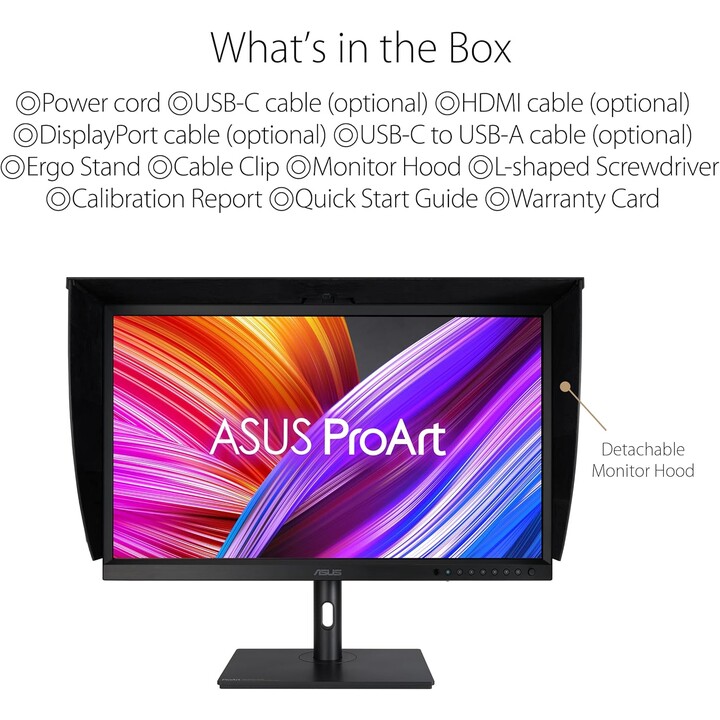 Asus ProArt Display PA32DC, 31.5-inch Professional Monitor, 4K, UHD, 3840 x 2160, OLED, HDR-10, Black