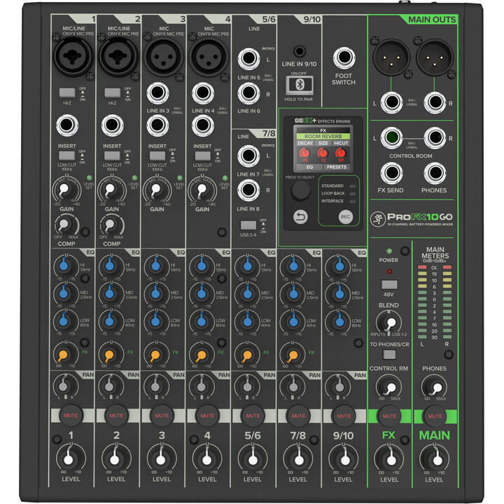 Mackie profx10go - tragbarer Mixer mit USB -Schnittstelle