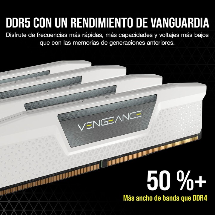 Mémoire Corsair DDR5 32 Go (2 x 16 Go) PC6400 Vengeance Blanc CMK32GX5M2B6400Z32W