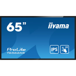Écran plat interactif Iiyama T6562as-b1 163,8 cm (64,5") IPS 500 cd/m² 4K Ultra HD Noir Écran tactile Processeur Android 8.