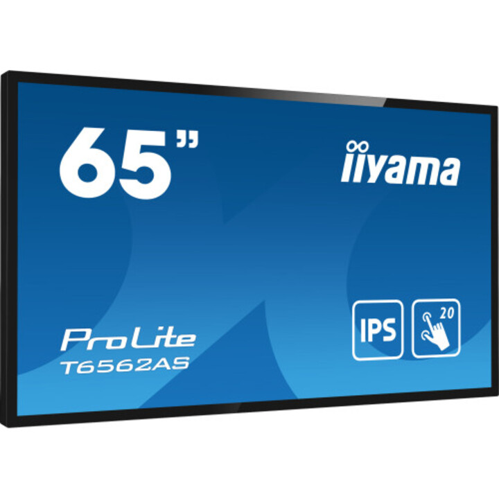 Écran plat interactif Iiyama T6562as-b1 163,8 cm (64,5") IPS 500 cd/m² 4K Ultra HD Noir Écran tactile Processeur Android 8.