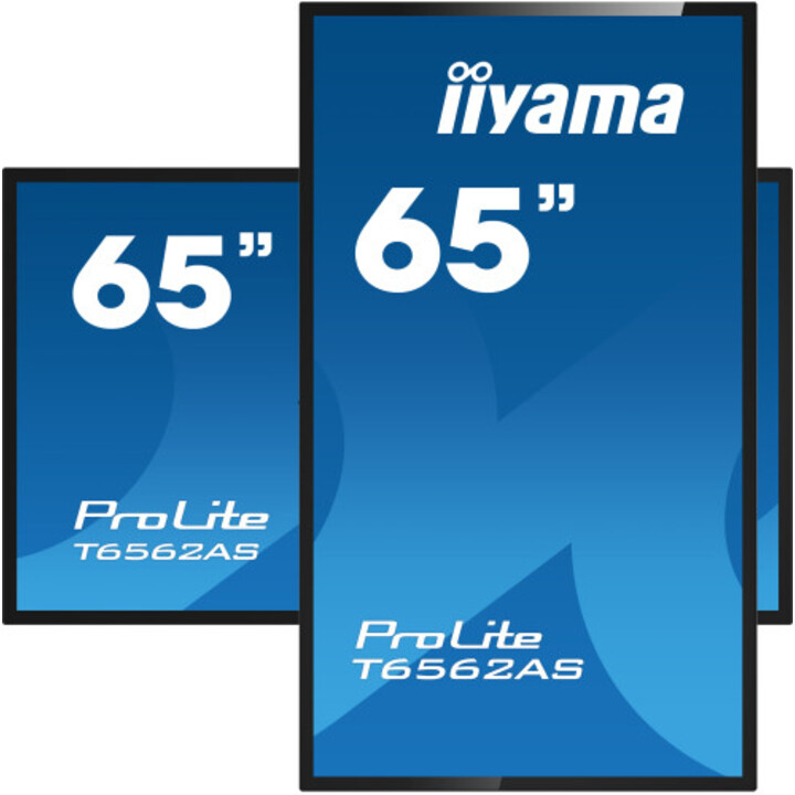 Écran plat interactif Iiyama T6562as-b1 163,8 cm (64,5") IPS 500 cd/m² 4K Ultra HD Noir Écran tactile Processeur Android 8.