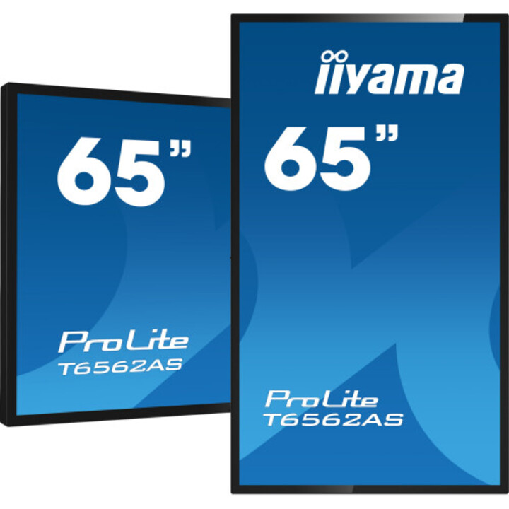 Écran plat interactif Iiyama T6562as-b1 163,8 cm (64,5") IPS 500 cd/m² 4K Ultra HD Noir Écran tactile Processeur Android 8.